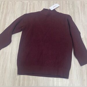 Isabel Maternity Burgundy Ribbed Sweater